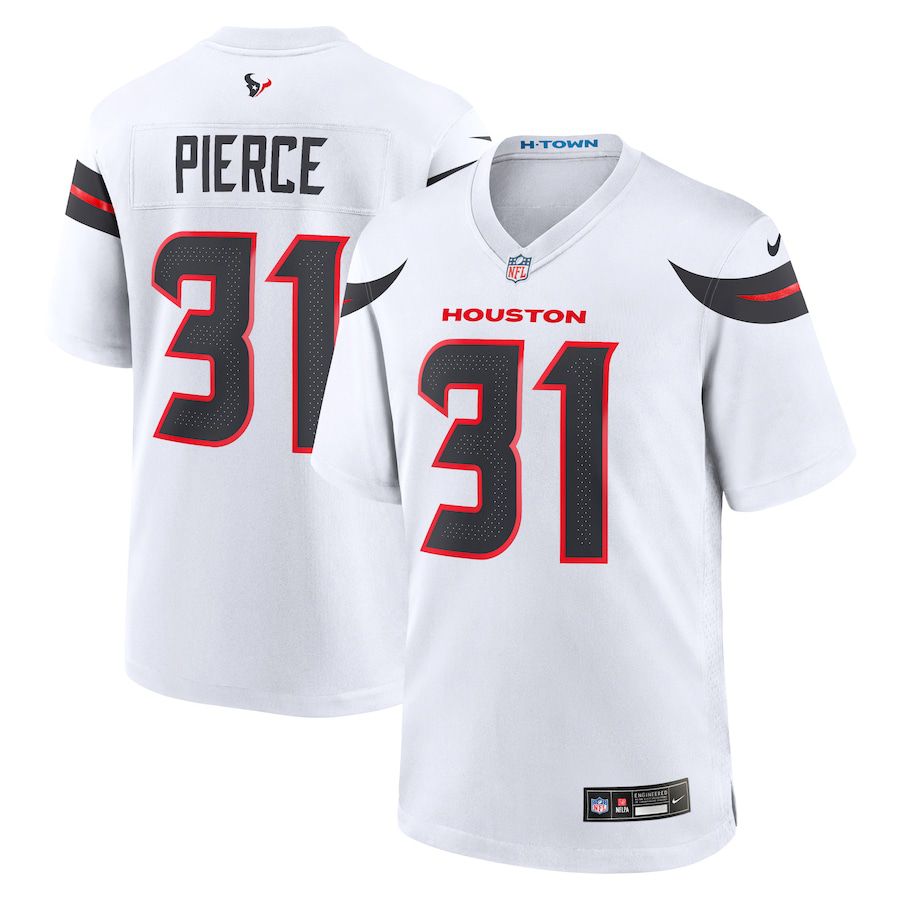 Men Houston Texans #31 Dameon Pierce Nike White Game NFL Jersey->->NFL Jersey